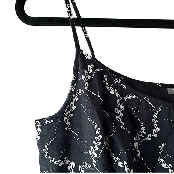 ANN TAYLOR | NWOT BLACK & WHITE FLORAL COTTON VINE SUNDRESS SPAGHETTI STRAPS | 4 - Picture 4 of 12